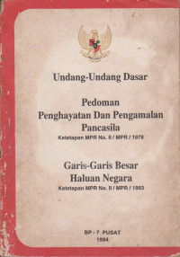 Undang-undang Dasar, Pedoman Penghayatan dan Pengamalan Pancasila, Garis-garis Besar Haluan Negara